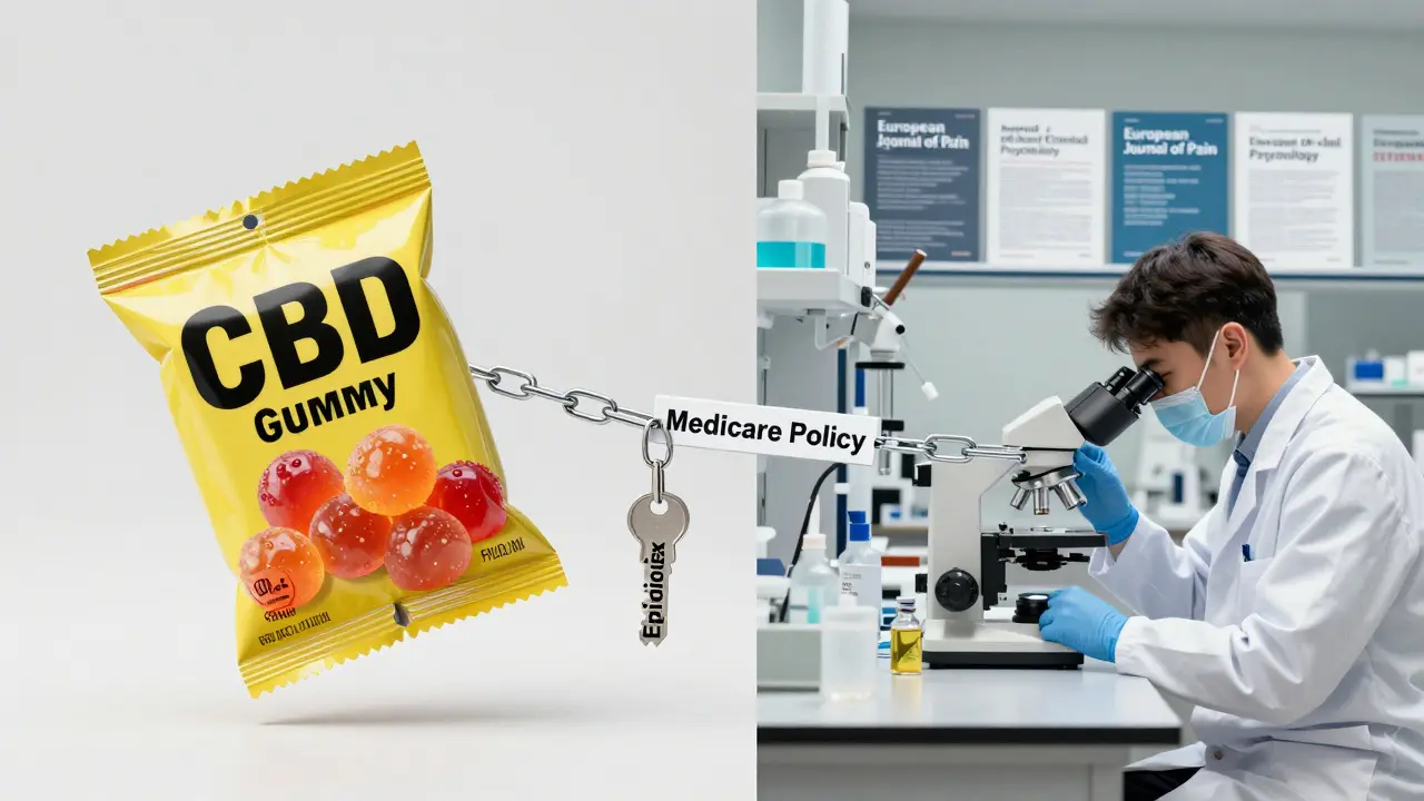 Kontrast mezi reklamními CBD gumičkami a vědeckým výzkumem CBD oleje, spojenými řetězem Medicare.