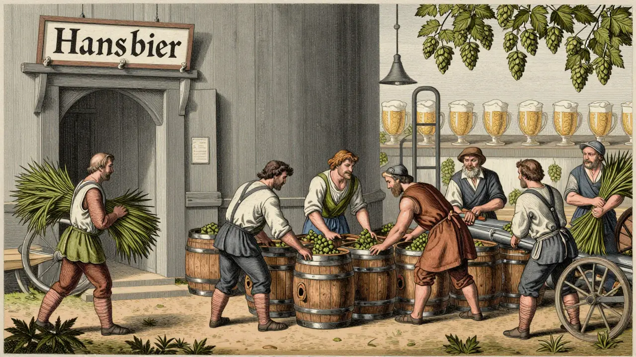 Pivovar v Německu v 15. století vyrábí konopné pivo před přechodem na chmel.
