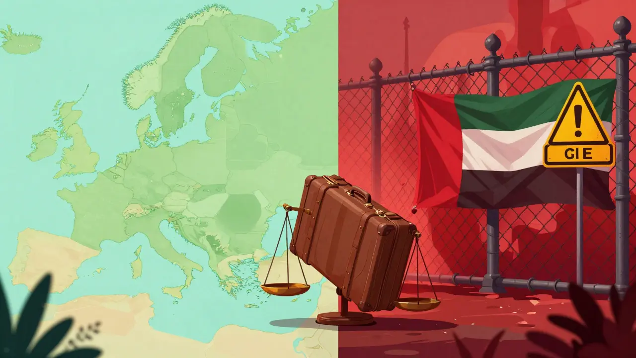 Konceptuální ilustrace rozdílů v legálnosti kanabinoidů mezi zeměmi