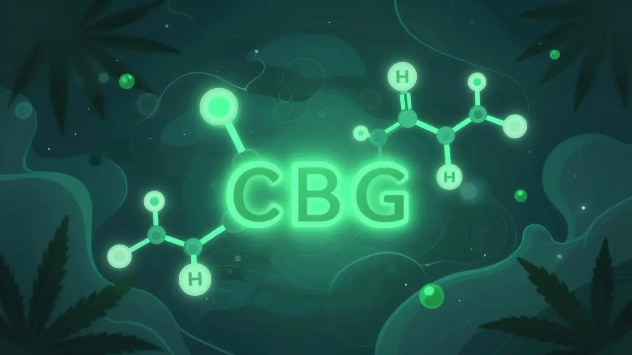 Abstraktní vizualizace molekulární struktury CBG