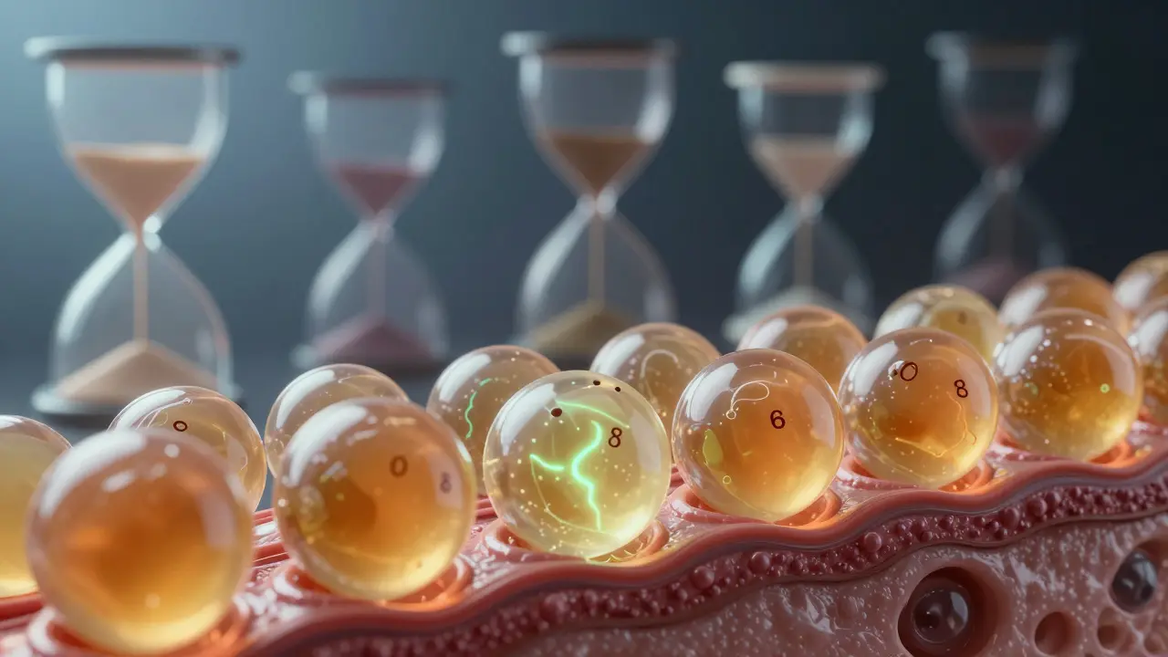 Koncept ukládání metabolitů do tukových buněk a doby detekce