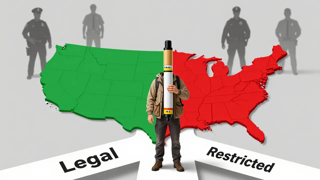 Ilustrace právní nejistoty při cestování s konopnými produkty v USA