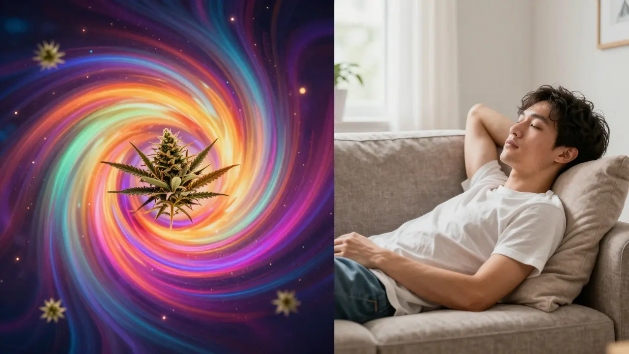 Rozdíl v pocitech mezi energickým Delta 9 a relaxujícím HHC